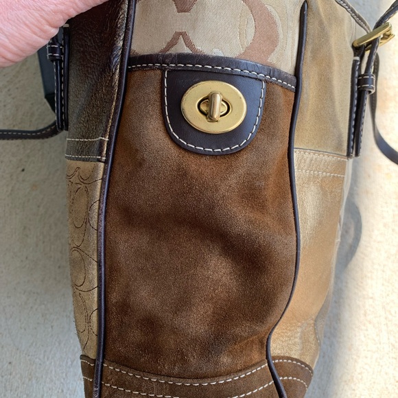 Coach Vintage Patchwork Leather Tote in Brown and Tan - Picture 6 of 11